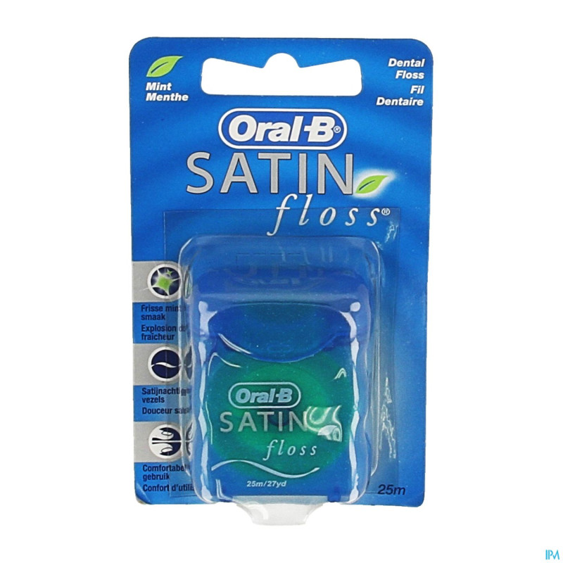Oral-b floss satin tape mint waxed  25m