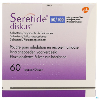 Seretide diskus dos 60 50mcg/100mcg