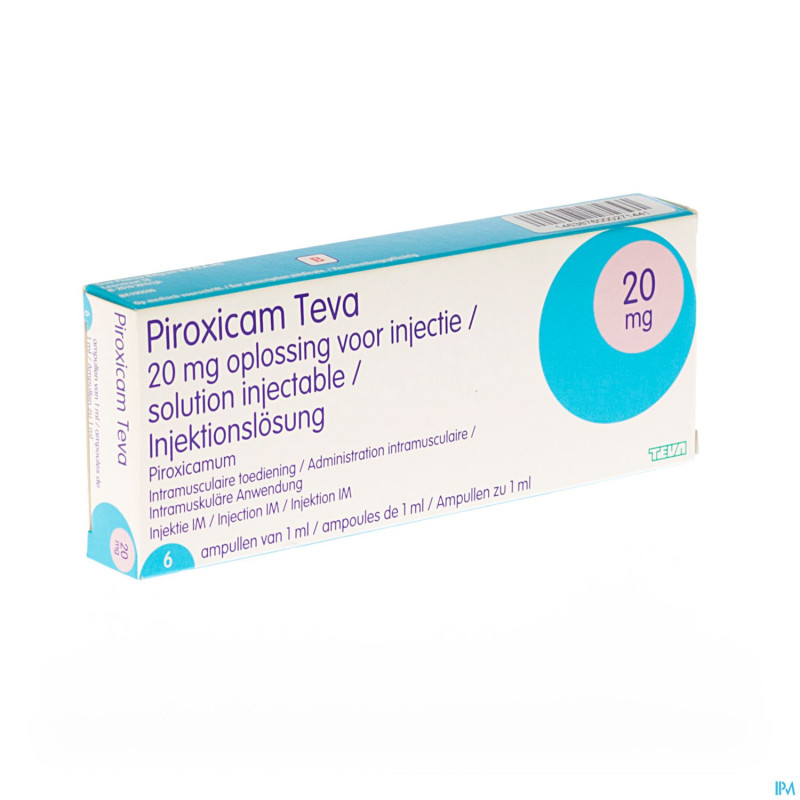 Piroxicam teva amp im 6x20mg/ml