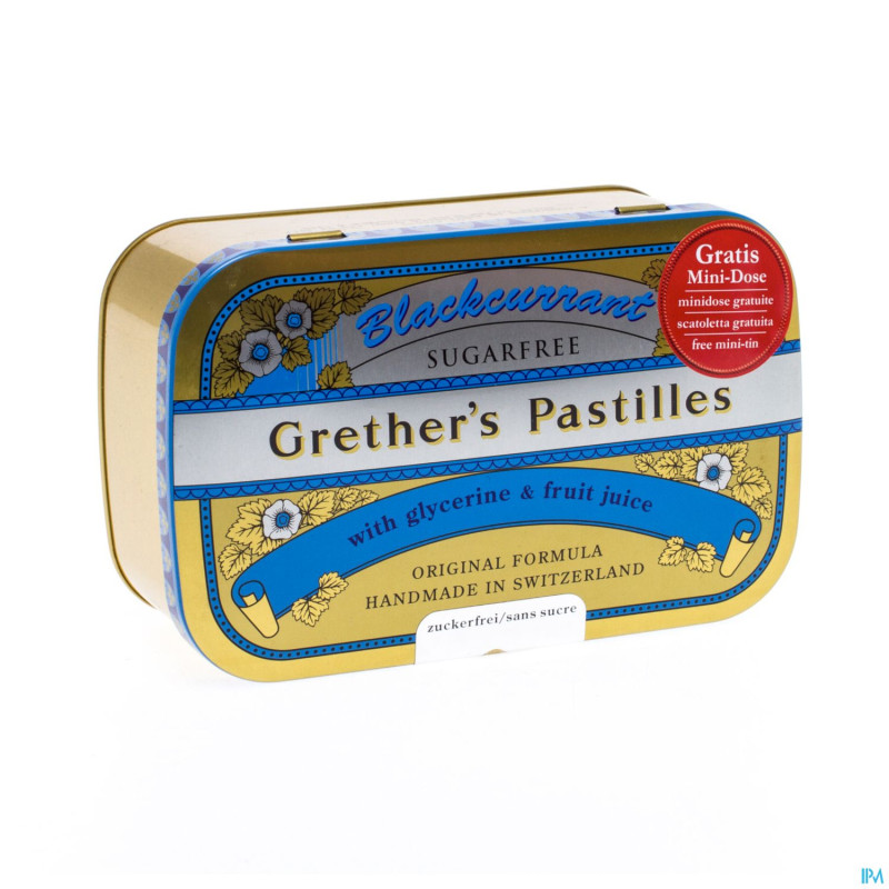 Grether's pastilles blackcurrant ss past 440g