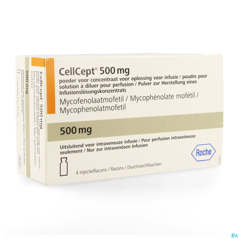Cellcept 500mg pdr pour sol perf amp 4