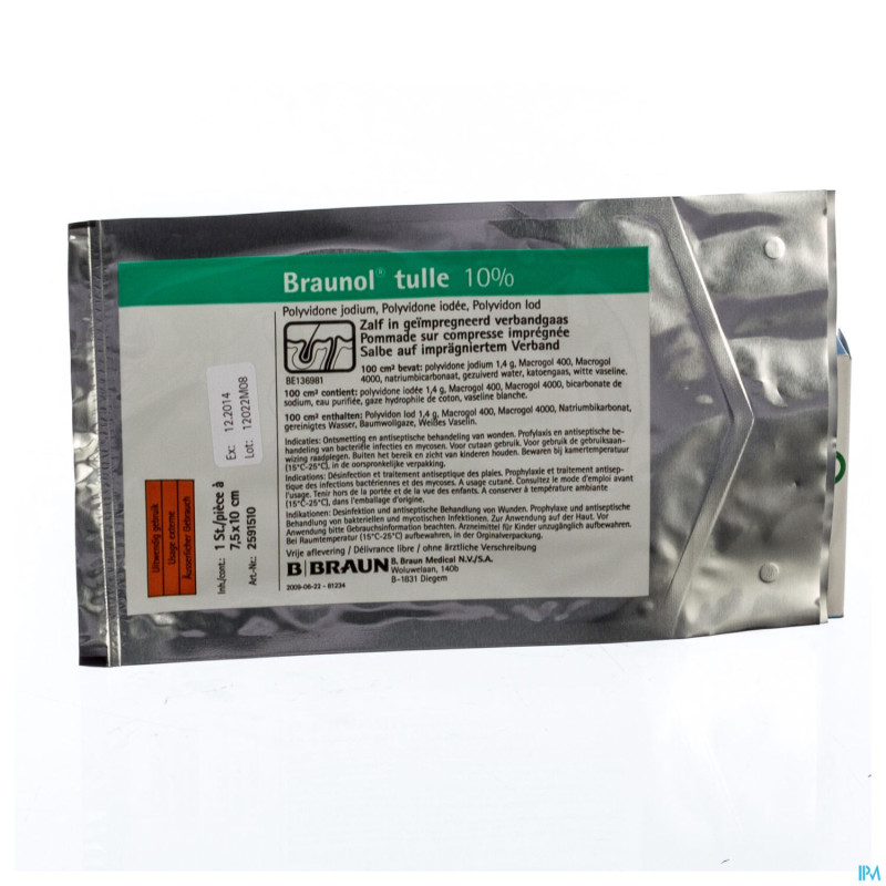 Braunol tulle 7,5 x 10 cm -  1