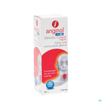 Anginol lidocaine spray buccal 30ml