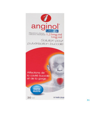 Anginol lidocaine spray buccal 30ml