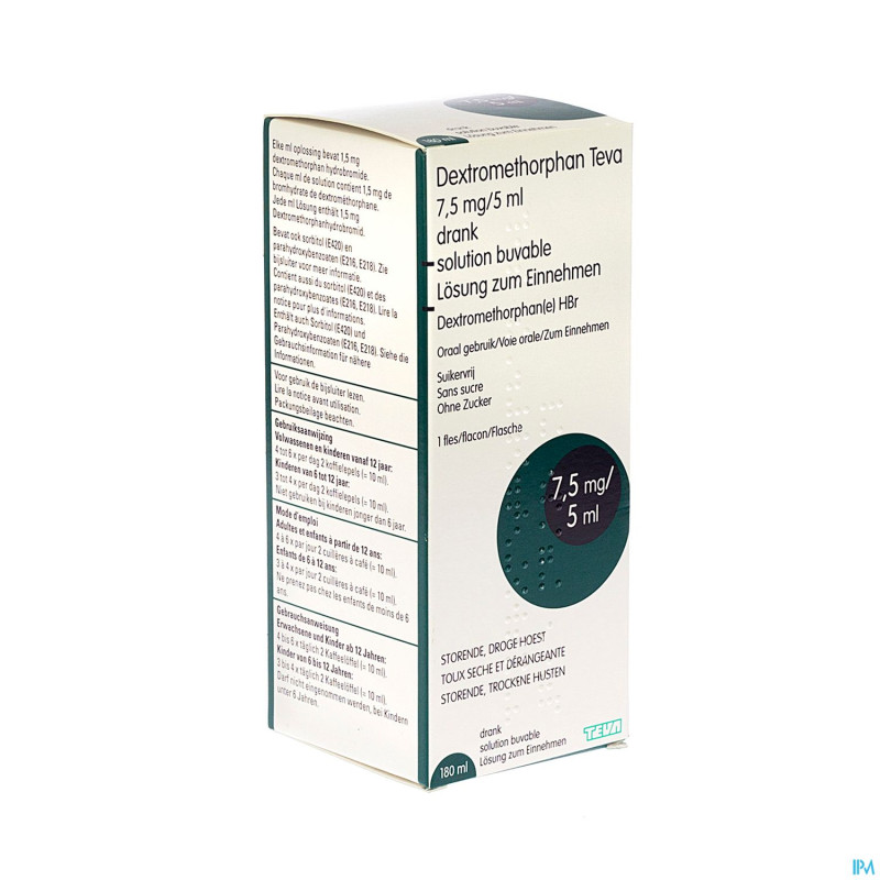 Dextromethorphan teva sol per os 180 ml