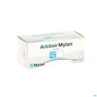 Aciclovir mylan 200 comp 25 x 200 mg