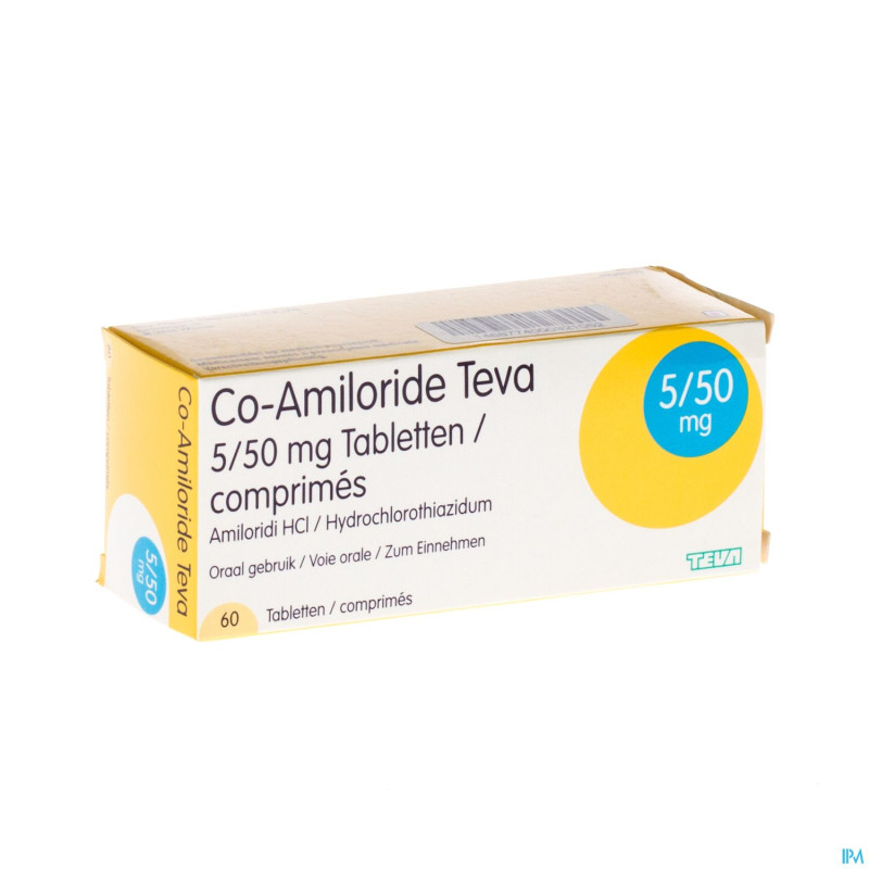 Co amiloride teva tabl  60 x 5 mg/50 mg