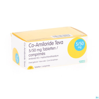 Co amiloride teva tabl 120 x 5 mg/50 mg
