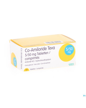 Co amiloride teva tabl 120 x 5 mg/50 mg