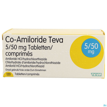 Co amiloride teva tabl 120 x 5 mg/50 mg