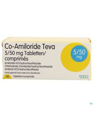 Co amiloride teva tabl 120 x 5 mg/50 mg