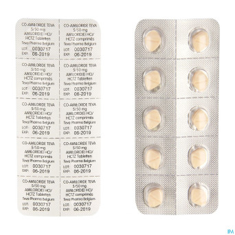 Co amiloride teva tabl 120 x 5 mg/50 mg