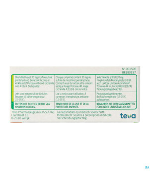 Morphine teva  30 comp 60x 30mg