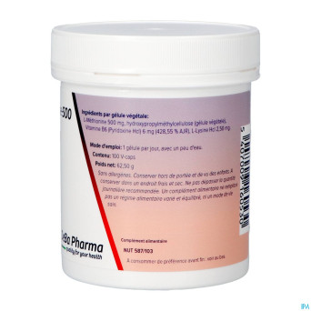 L-methionine +b6    caps 100x500mg    deba