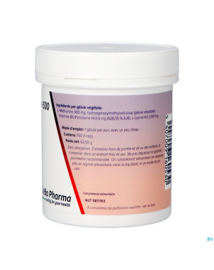 L-methionine +b6    caps 100x500mg    deba