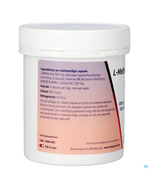 L-methionine +b6    caps 100x500mg    deba