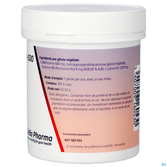 L-methionine +b6    caps 100x500mg    deba