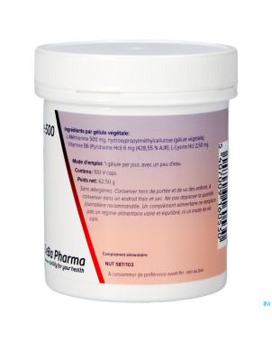 L-methionine +b6    caps 100x500mg    deba