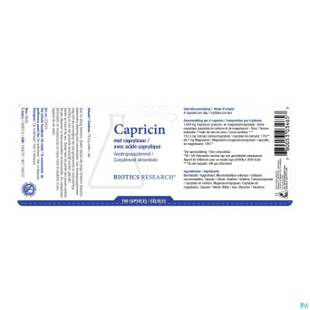 Capricin biotics    caps 100
