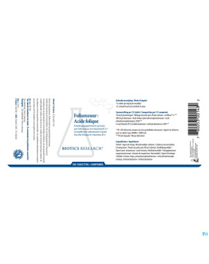 Biotics acide folique 800mcg    comp 180