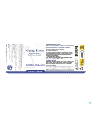 Ginkgo biloba 24% biotics    comp  60