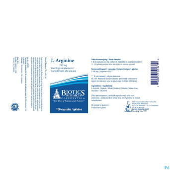L arginine biotics    caps 100x700mg