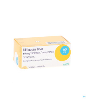 Diltiazem teva  60mg tabl 100x 60mg