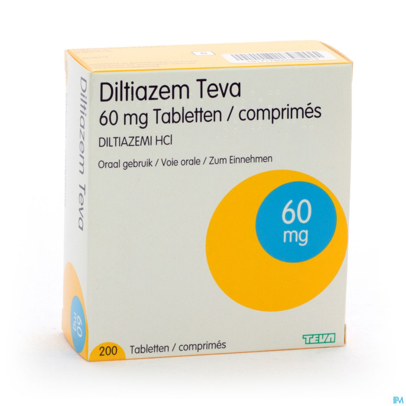 Diltiazem teva  60mg tabl 200x 60mg