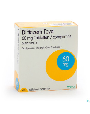 Diltiazem teva  60mg tabl 200x 60mg