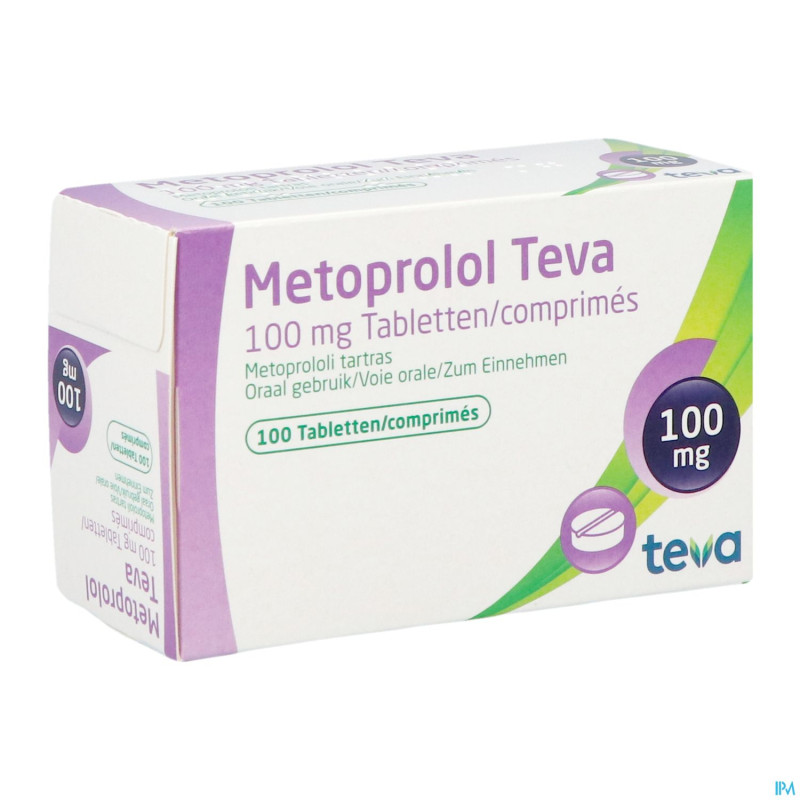Metoprolol 100mg teva comp 100 x 100 mg
