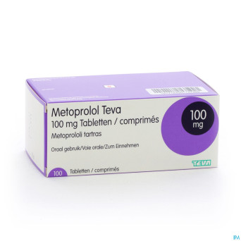 Metoprolol 100mg teva comp 100 x 100 mg
