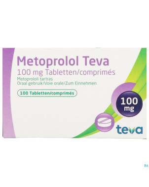 Metoprolol 100mg teva comp 100 x 100 mg