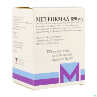 Metformax 850 tabl 120 x 850 mg