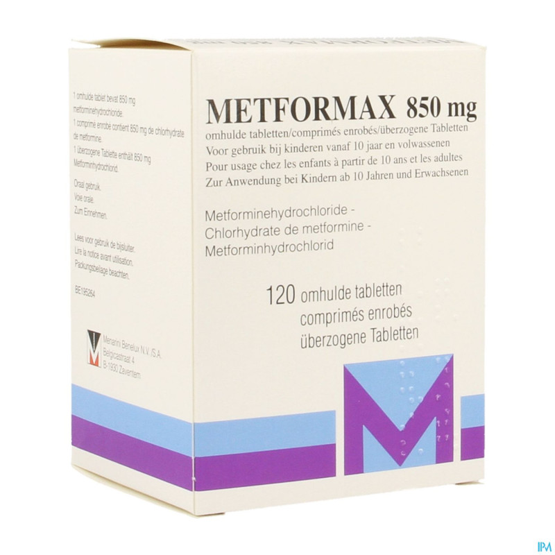 Metformax 850 tabl 120 x 850 mg