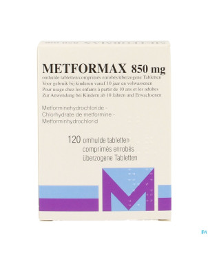 Metformax 850 tabl 120 x 850 mg