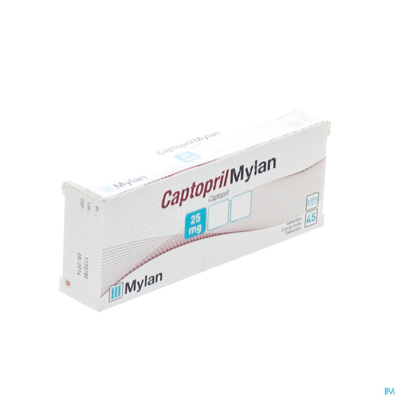 Captopril mylan tabl  45x 25mg