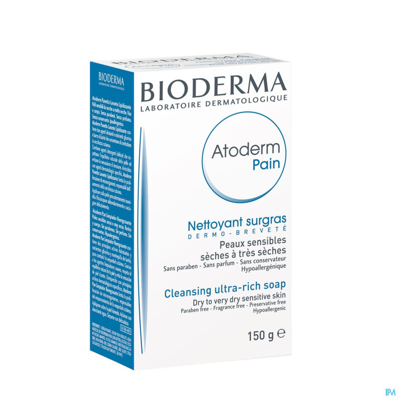 Bioderma atoderm pain surgras peau seche    150g