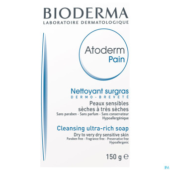Bioderma atoderm pain surgras peau seche    150g