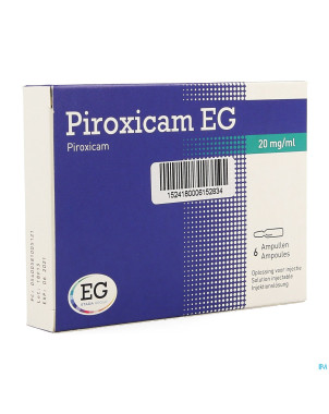 Piroxicam eg amp 6 x 20 mg