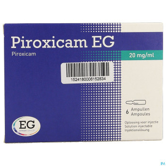 Piroxicam eg amp 6 x 20 mg