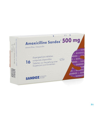 Amoxicilline sandoz  500 mg tabl disp 16