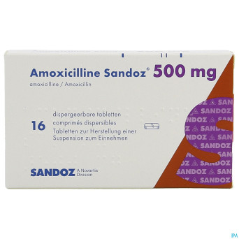 Amoxicilline sandoz  500 mg tabl disp 16