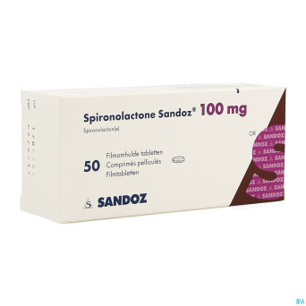 Spironolactone sandoz 100 mg comp pell  50