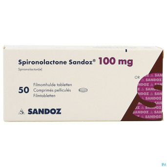 Spironolactone sandoz 100 mg comp pell  50