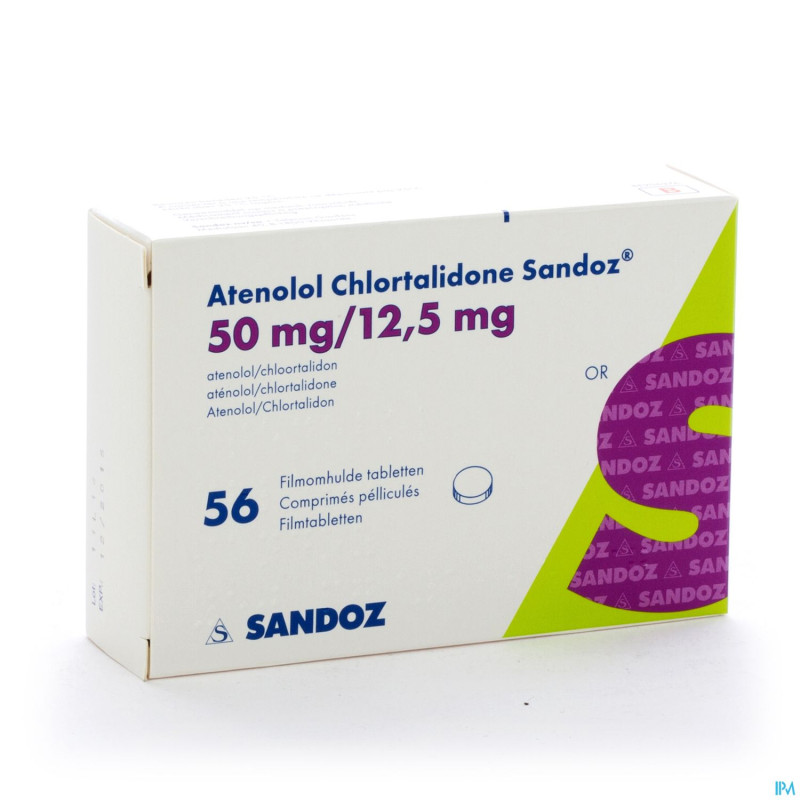 Atenolol chlort sandoz comp pell 56x50/12,5mg