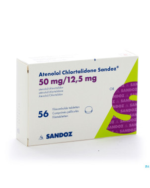 Atenolol chlort sandoz comp pell 56x50/12,5mg