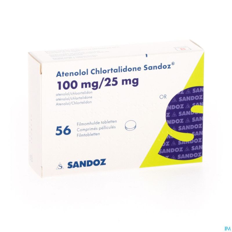 Atenolol chlort sandoz comp pell 56x100/25mg