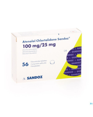 Atenolol chlort sandoz comp pell 56x100/25mg