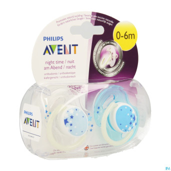 Philips avent sucette silicone nuit +3m    2