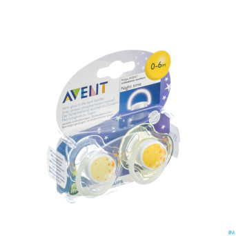 Philips avent sucette silicone nuit +3m    2